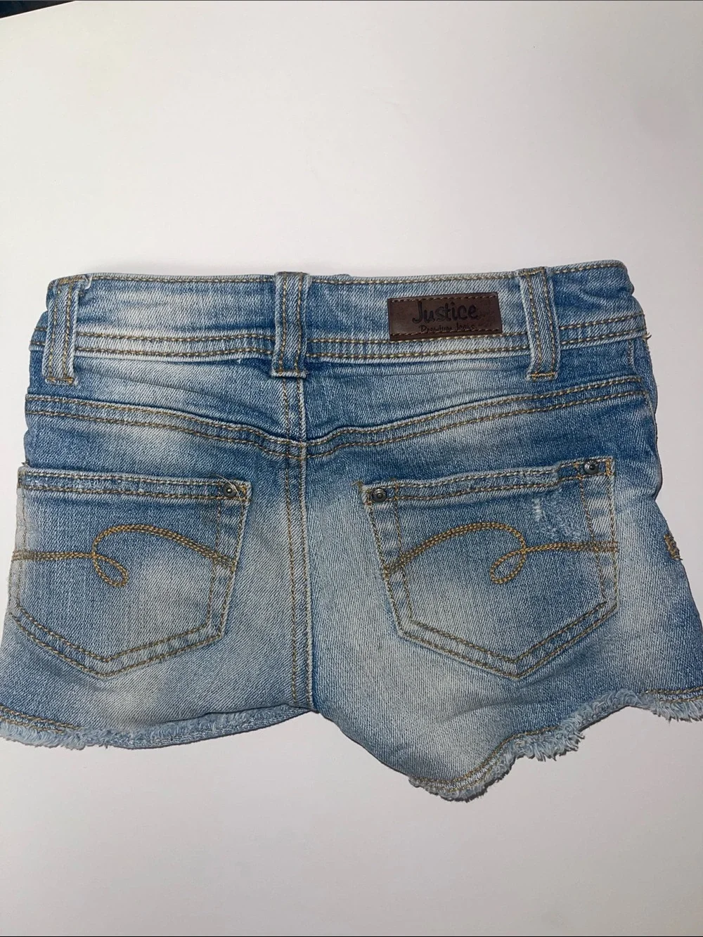 Justice Premium Girls Jeans Size 7S Slim - Light Wash Denim